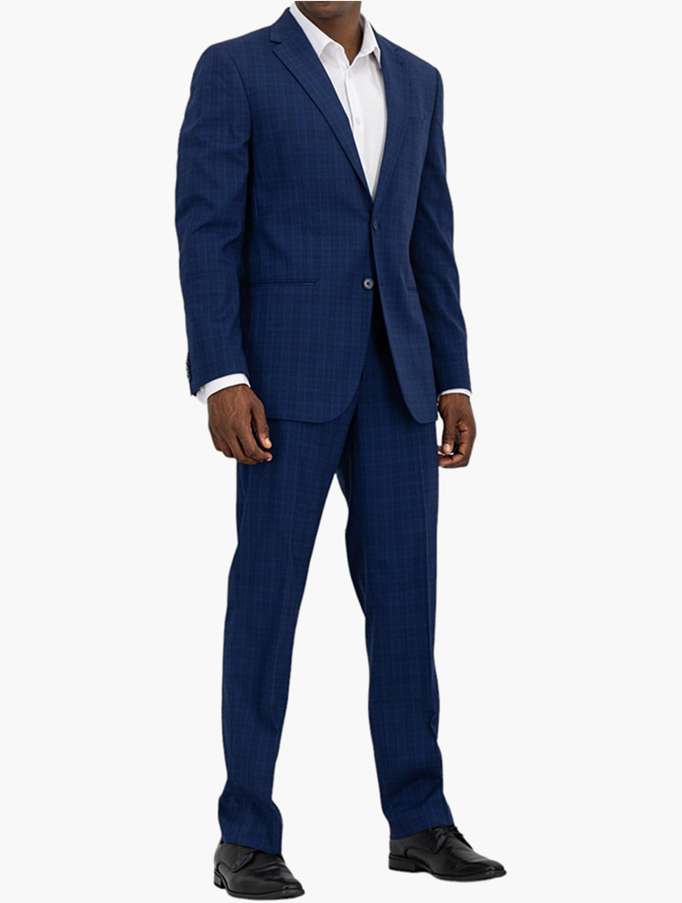 MyRunway | Shop Woolworths Navy Check Viscose Blend Suit Jacket
